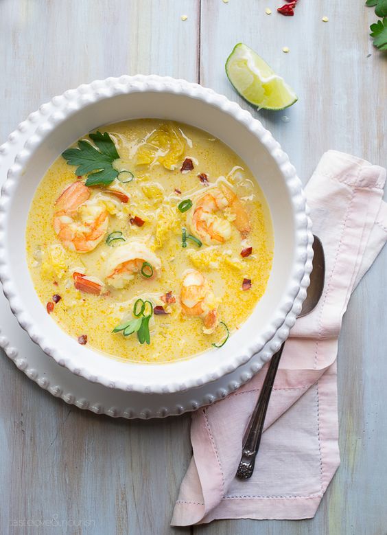 Sopa tailandesa de camarones con coco, recetas de sopas, recetas de cremas, recetas, cocinando