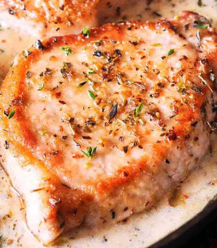 Chuletas de Cerdo en salsa de Vino Blanco&nbsp;Cremosa