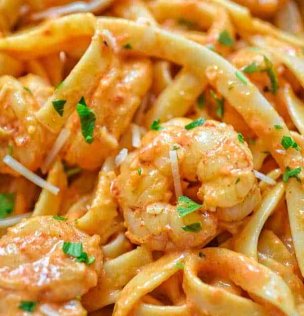 fetuccini con camarones, pasta con camarones, ilovetocook, cocina facil, recetas en espanol, recetas, cocina