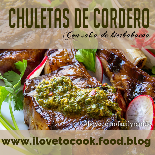 CHULETAS DE CORDERO A LA PARRILLA CON SALSA DE&nbsp;HIERBABUENA
